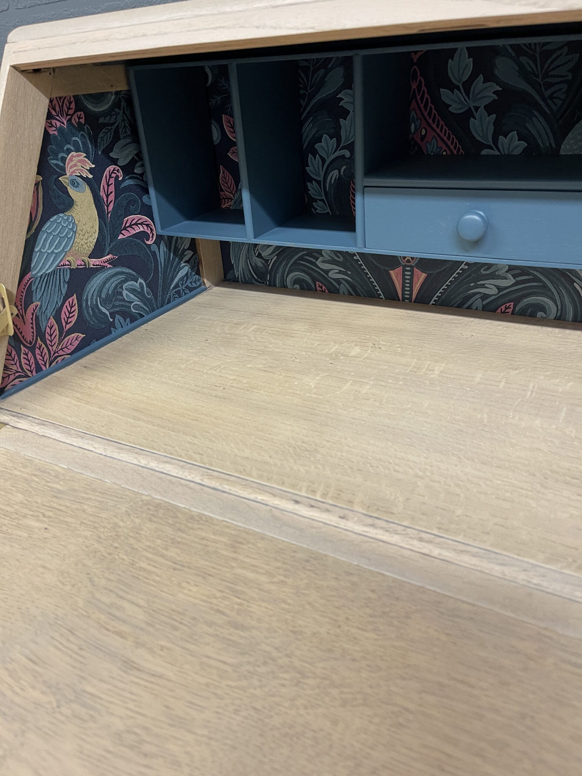 Art Deco Solid Oak Bureau - Image 7