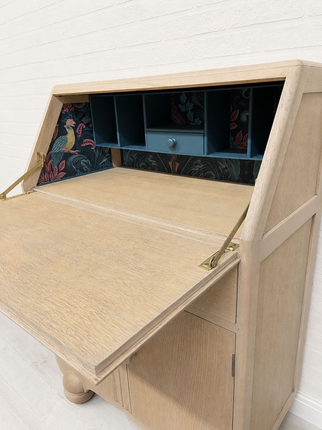 Art Deco Solid Oak Bureau - Image 6