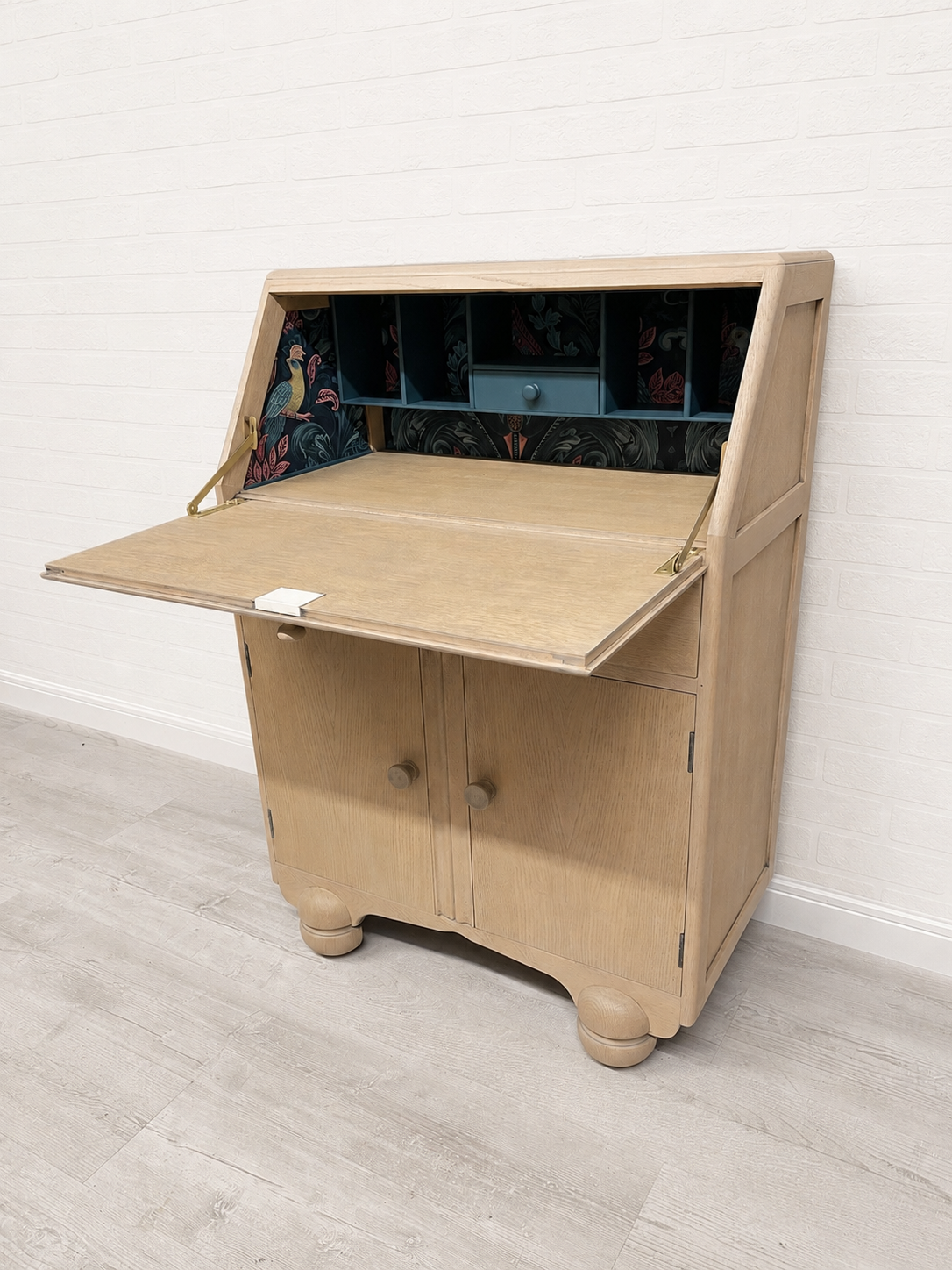 Art Deco Solid Oak Bureau - Image 5