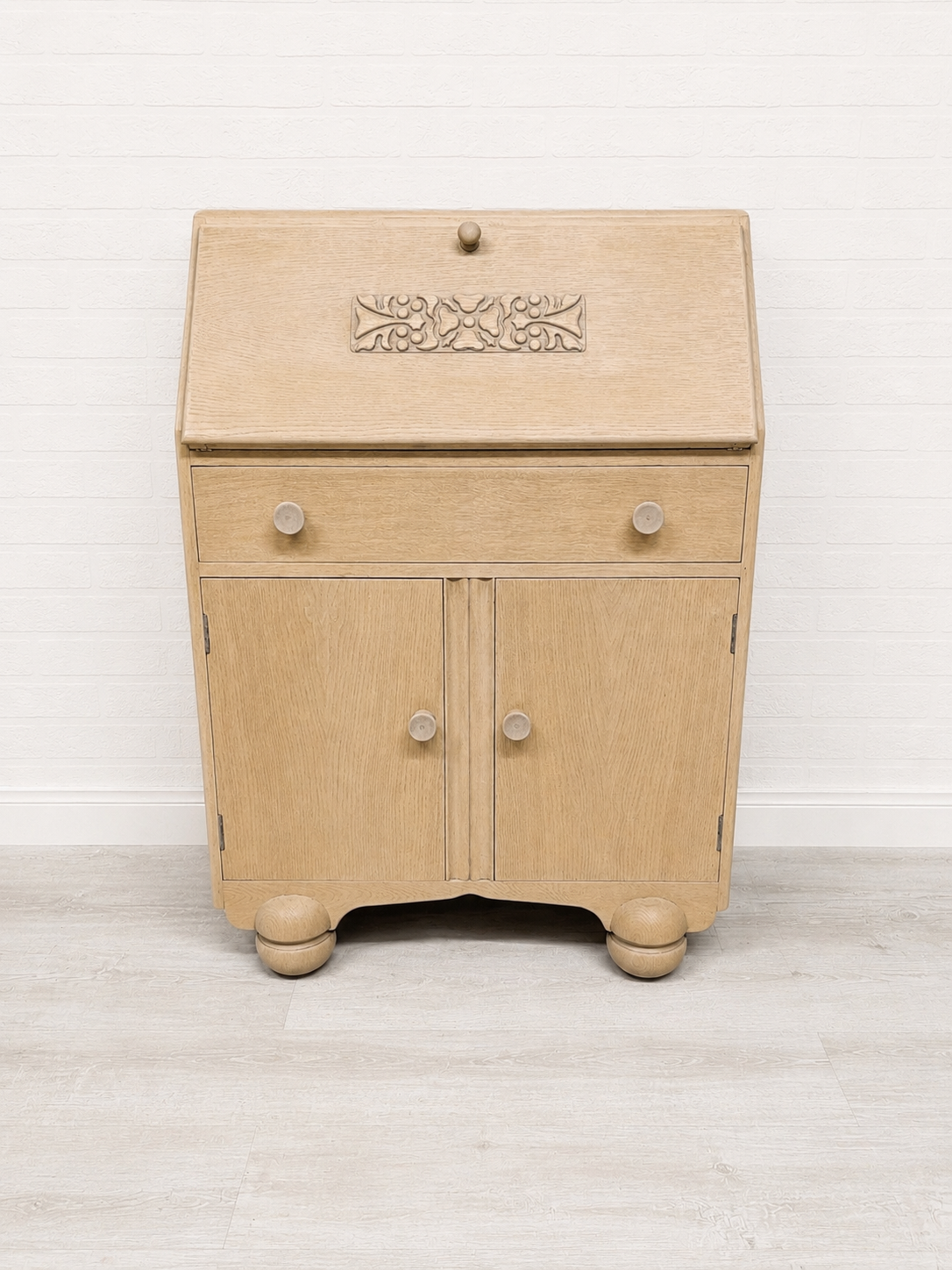 Art Deco Solid Oak Bureau - Image 3